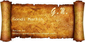 Gondi Martin névjegykártya